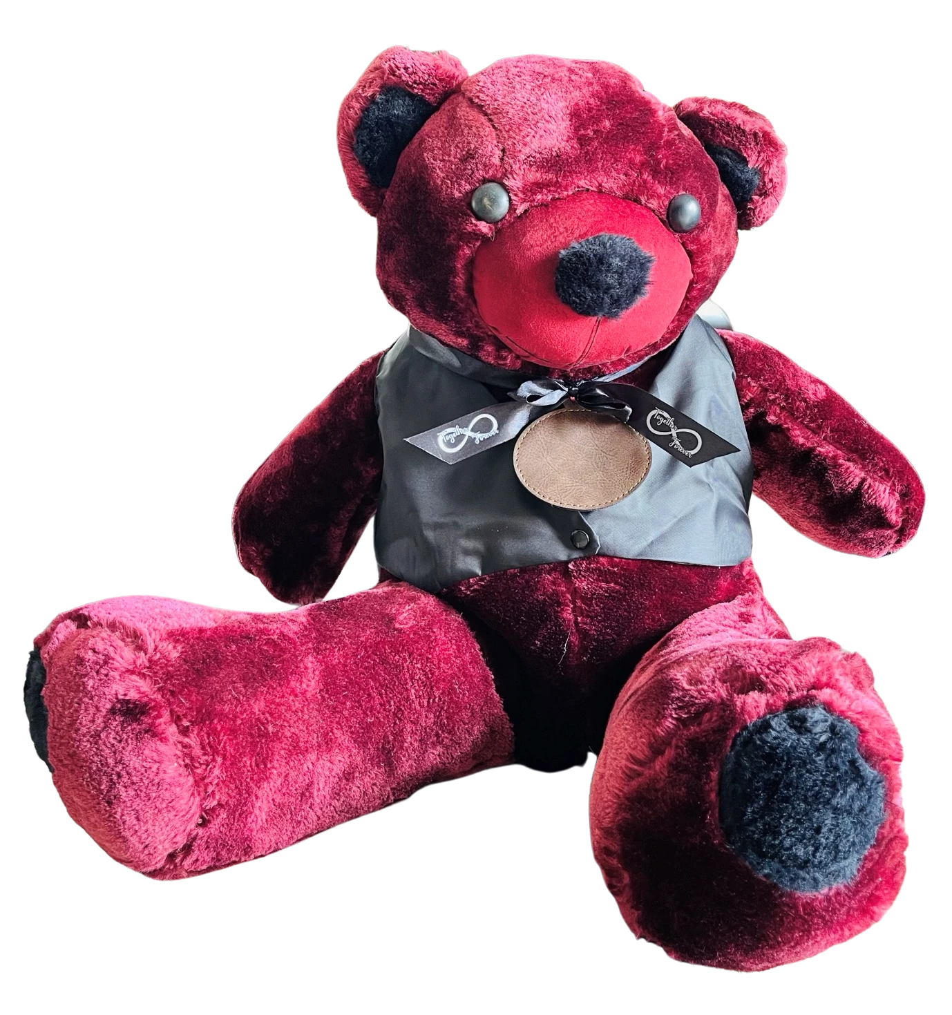 Ours en peluche avec collier en cuir à graver